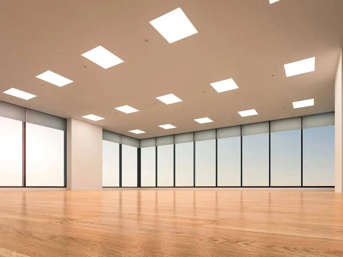 Commercial ceiling with a clean painted finish